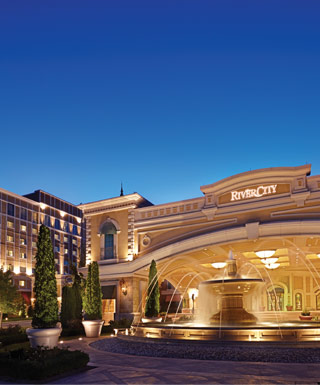 River City Casino with fountain